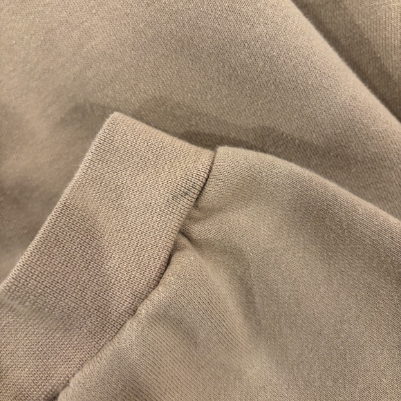 Fear of God Essentials Taupe Beige Logo Hooded Sweatshirt Hidden Pockets Size M - Picture 10 of 10